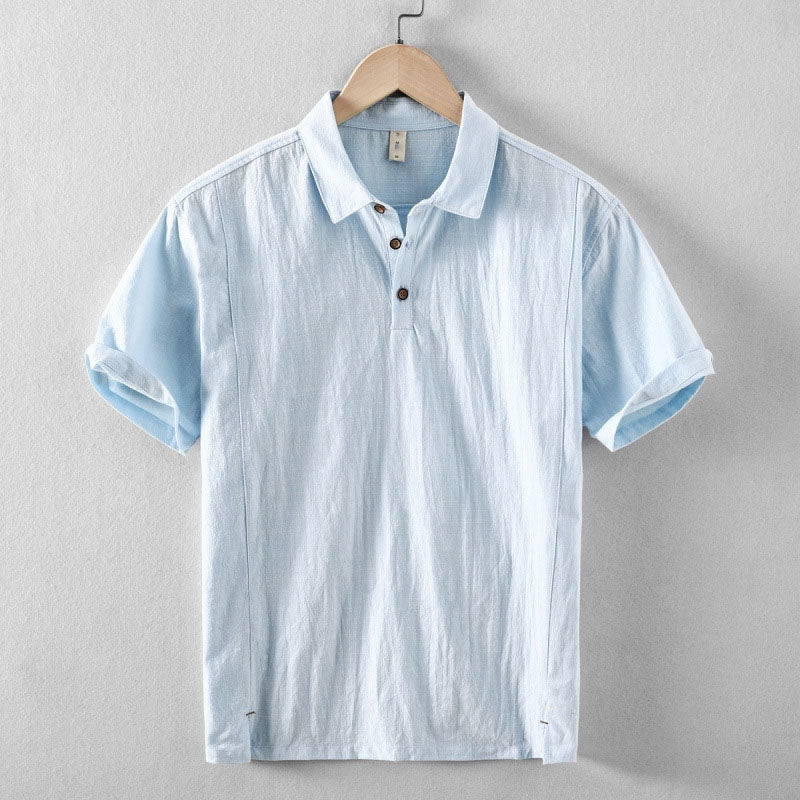 Bastien Linen Short Sleeve Polo