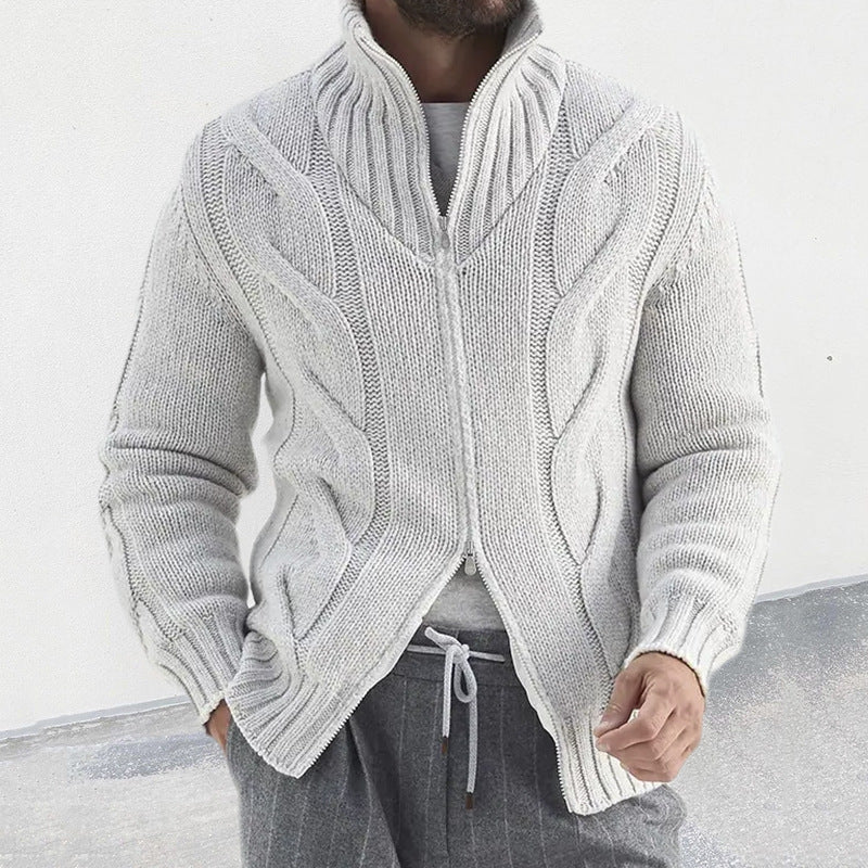 Alessandro Cable-Knit Zip Cardigan