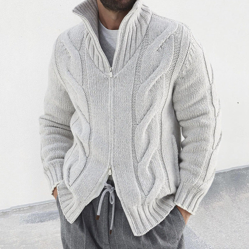 Alessandro Cable-Knit Zip Cardigan