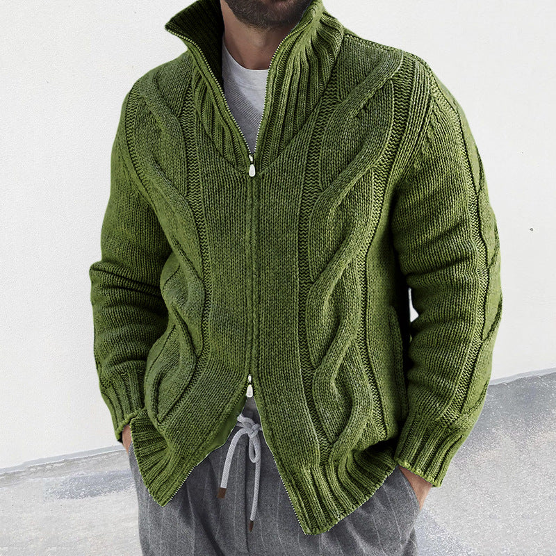 Alessandro Cable-Knit Zip Cardigan