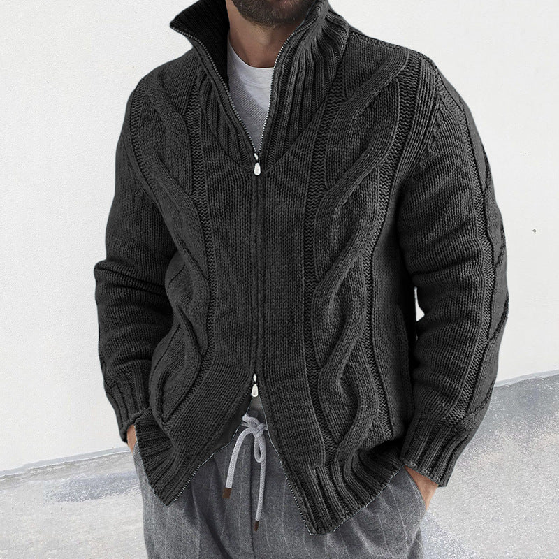 Alessandro Cable-Knit Zip Cardigan