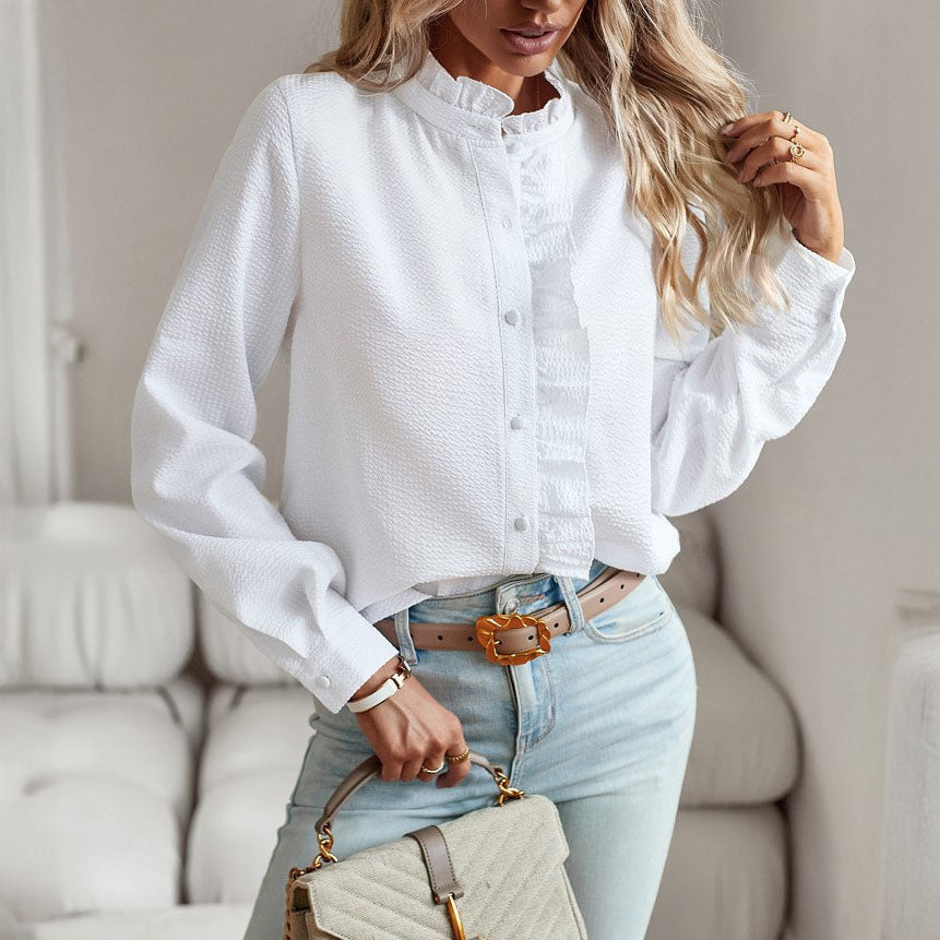 Elise Ruffled Cotton Blouse