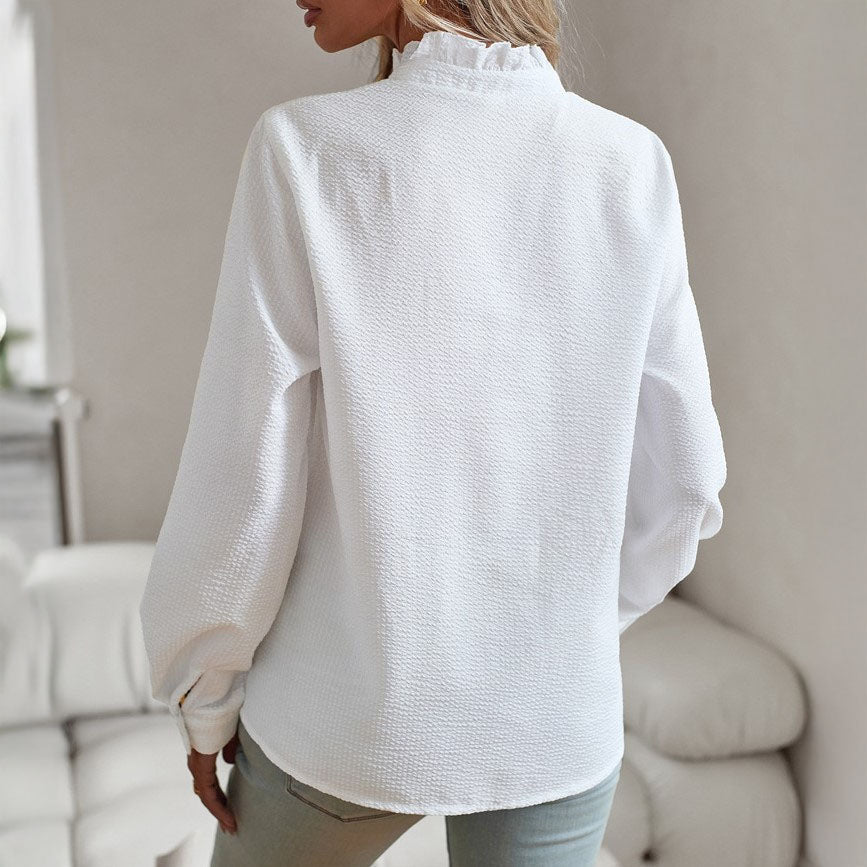 Elise Ruffled Cotton Blouse