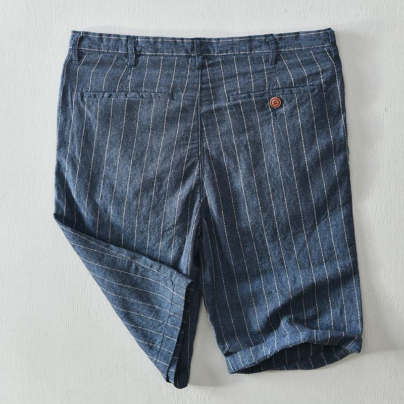Porto Pinstripe Linen Shorts