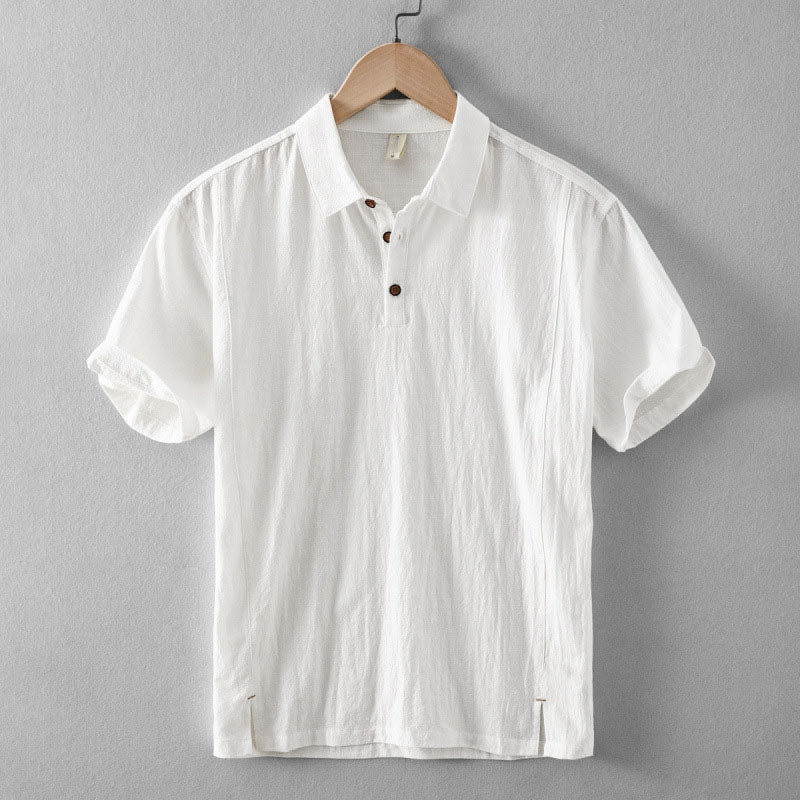 Bastien Linen Short Sleeve Polo